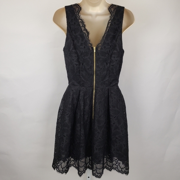 H&M black lace cocktail dress size 4 - Picture 4 of 7